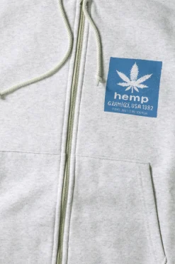 Tees And Sweats<Gramicci Hemp Zip Hooded Sweatshirt - Heather Ash