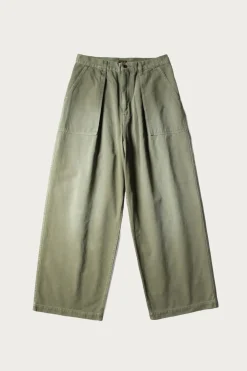 Pants<Kapital Herringbone FATIGUE Baggy Pants - Khaki