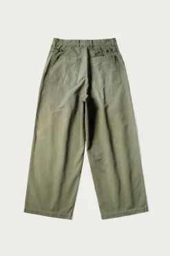 Pants<Kapital Herringbone FATIGUE Baggy Pants - Khaki