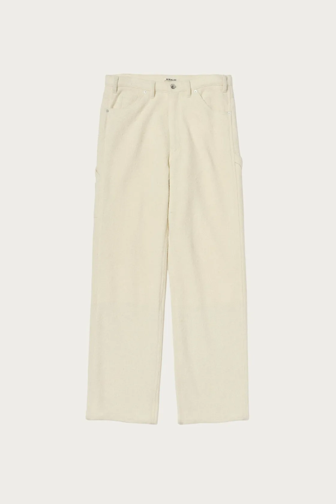 Pants<Auralee Homespun Tweed Painter Pants - Ivory White