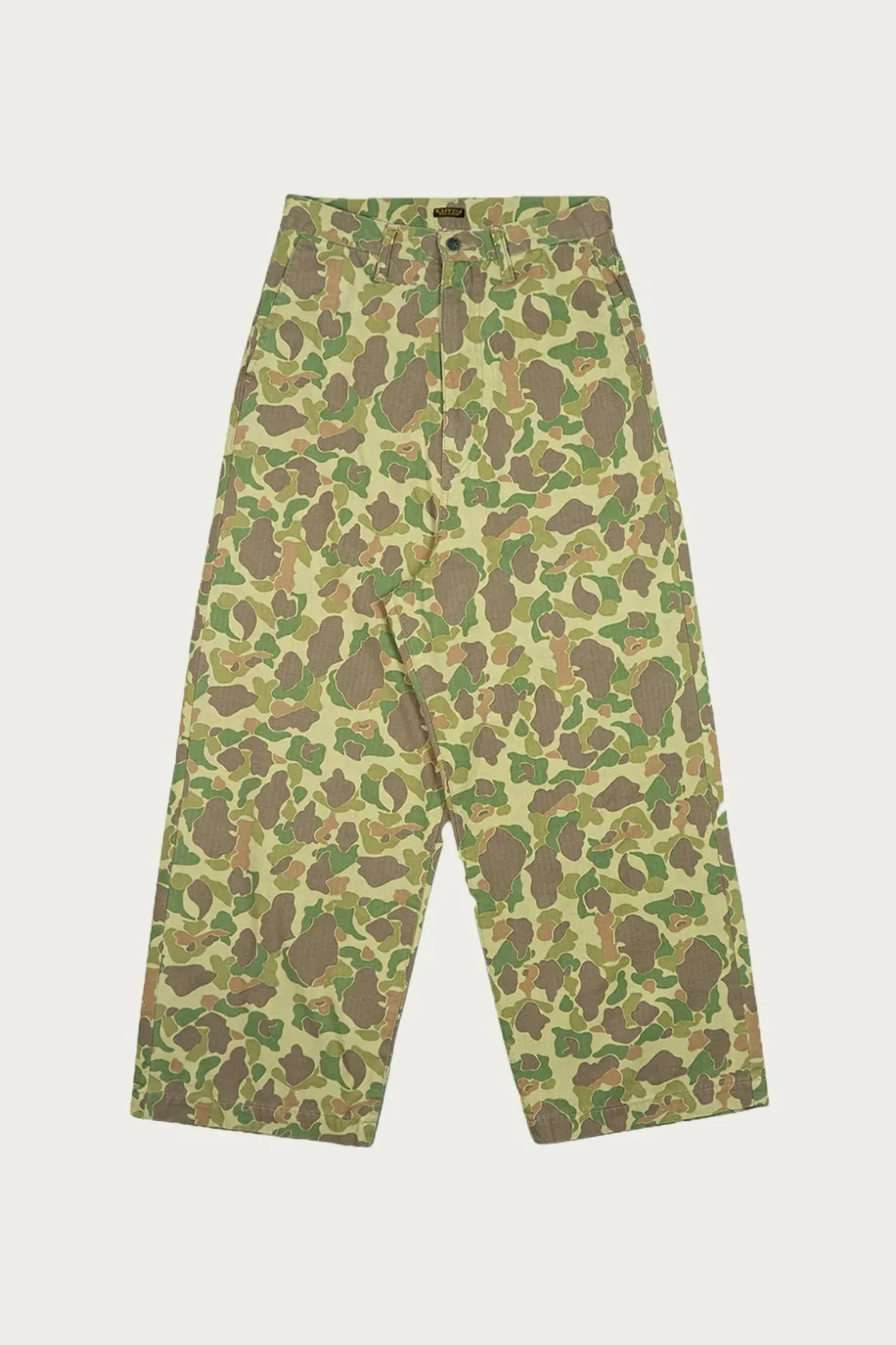 Pants<Kapital Hunter Camo Herringbone PORT Baggy Pants - Camo