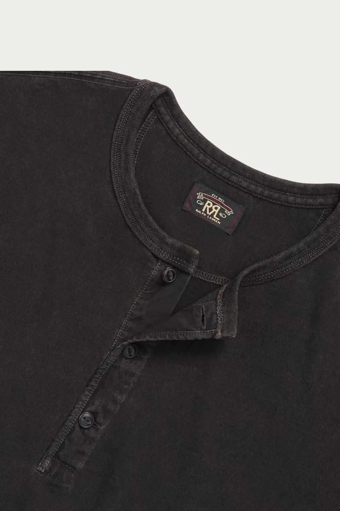 Shirts<RRL Indigo Jersey Henley Shirt - Sulfur Black