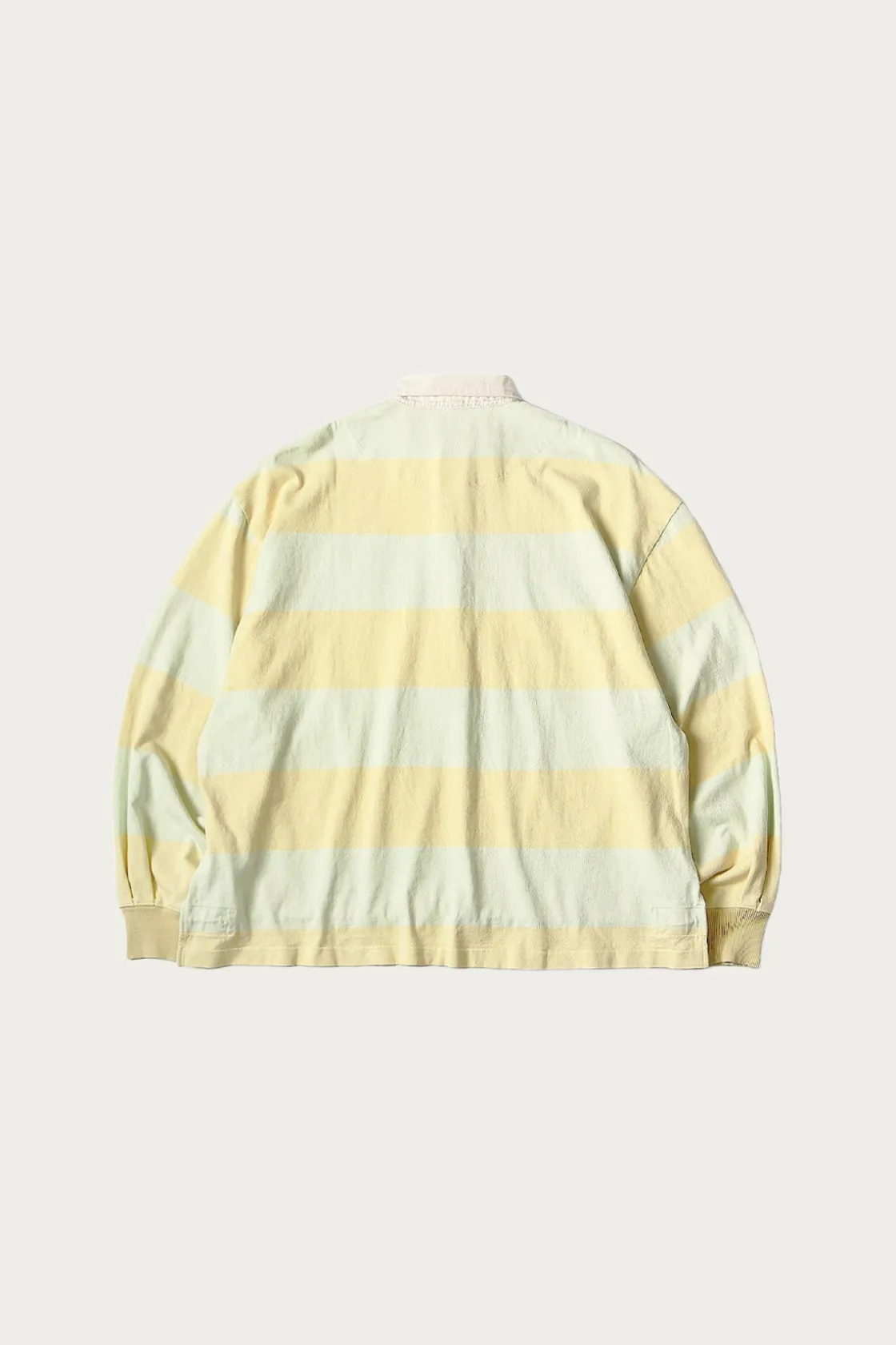 Shirts<Kapital JAIL Stripe Jersey BIG Rugger Shirt - Yellow/Green