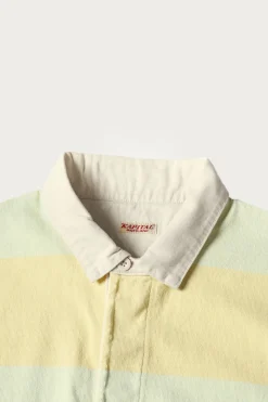 Shirts<Kapital JAIL Stripe Jersey BIG Rugger Shirt - Yellow/Green