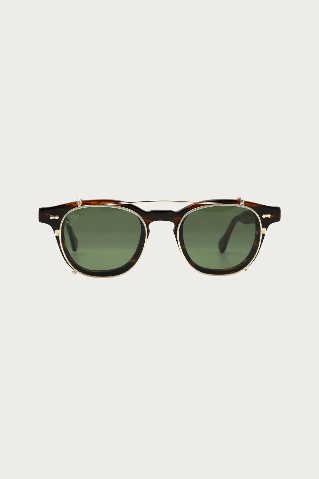 Eyewear|Accessories<Shady Character Eyewear James Dean Clip Set - Arnie - Indiana Brown/Green Clip