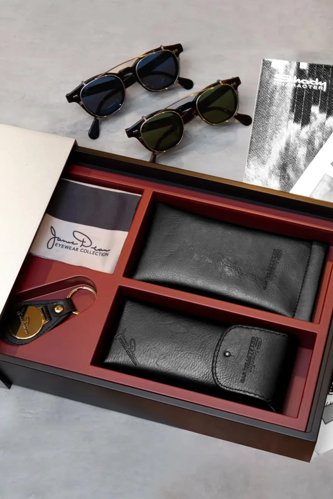 Eyewear|Accessories<Shady Character Eyewear James Dean Clip Set - Arnie - Indiana Brown/Green Clip