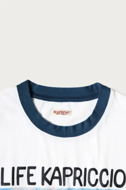 Tees And Sweats<Kapital 20/-Jersey RINGER T (LIFE KAPRICCIO ROAD SIGN PAINTER) - White
