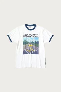 Tees And Sweats<Kapital 20/-Jersey RINGER T(LIFE SCHERZO ROAD SIGN PAINTER) - White
