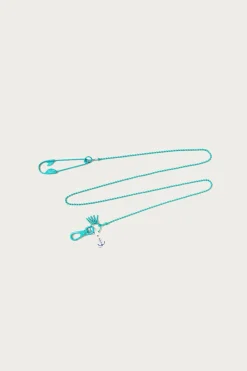 Accessories<Kapital Lacquered Brass ANCHOR Snood Chain - Turquoise