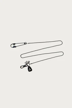 Accessories<Kapital Lacquered Brass ANCHOR Snood Chain - Black