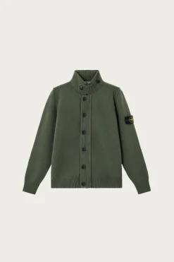 Sweaters<Stone Island Lambswool Cardigan - Military Green