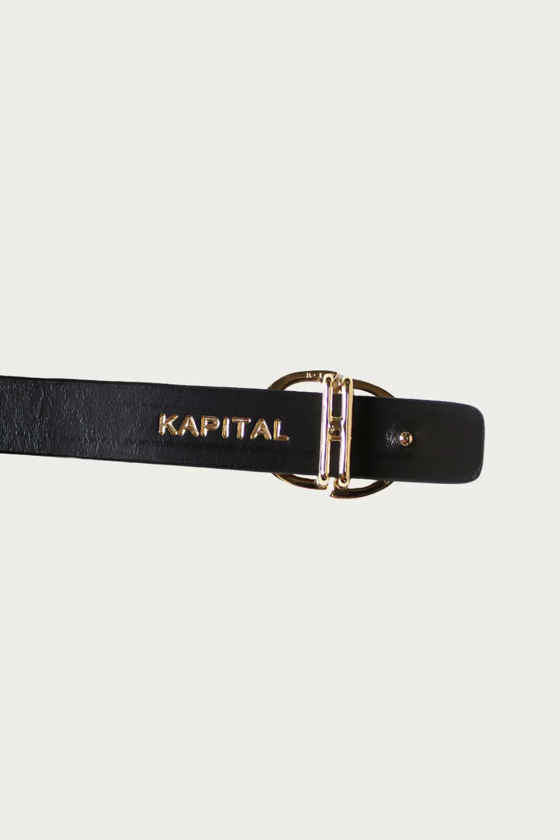 Accessories<Kapital Leather DD Buckle Belt - Black