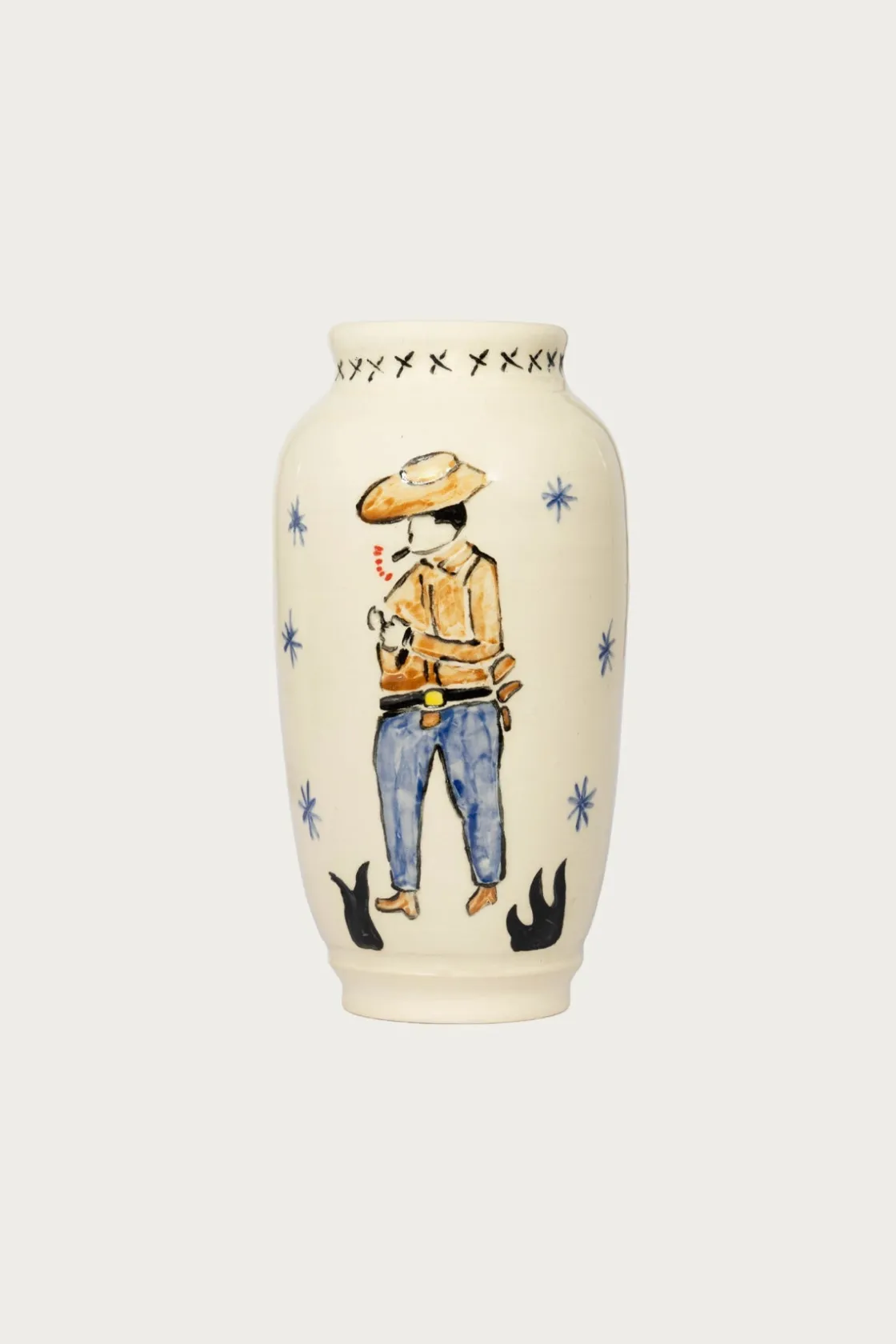 Homegoods<Danny D's Mud Shop Lone Cowboy Vase