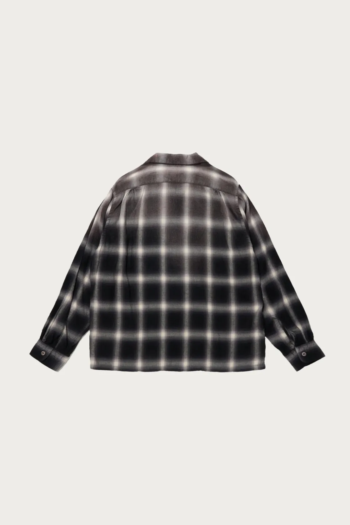 Shirts<Taiga Takahashi Lot. 101 Open Collar Shirt - Bleached Gray Plaid