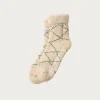 Accessories<Rototo Merino Lambs Wool Room Socks "Beni Ouarain" - Ecru/Green