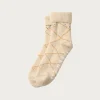 Accessories<Rototo Merino Lambs Wool Room Socks "Beni Ouarain" - Ecru/Yellow