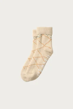 Accessories<Rototo Merino Lambs Wool Room Socks "Beni Ouarain" - Ecru/Yellow