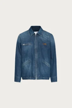 Coats, Jackets, And Vests<MM6 Maison Margiela Numerals Zip Up Denim Jacket - Faded Indigo