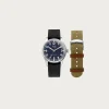 Accessories<Kuoe Watches Old Smith 90-002 - Automatic Navy Dial/Silver Case/Nylon Straps