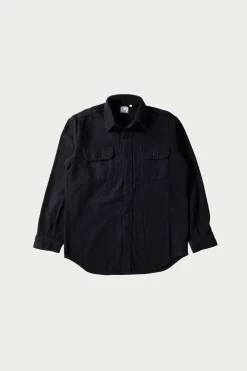 Pants<orSlow Organic Cotton Relax Fit Flannel Shirt - Navy