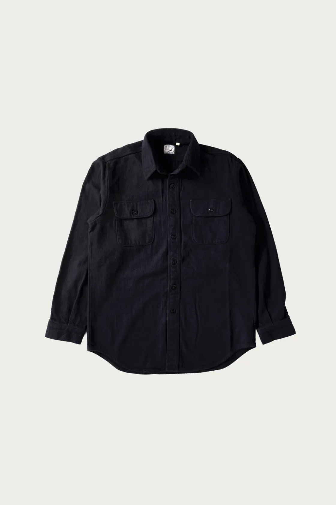 Pants<orSlow Organic Cotton Relax Fit Flannel Shirt - Navy