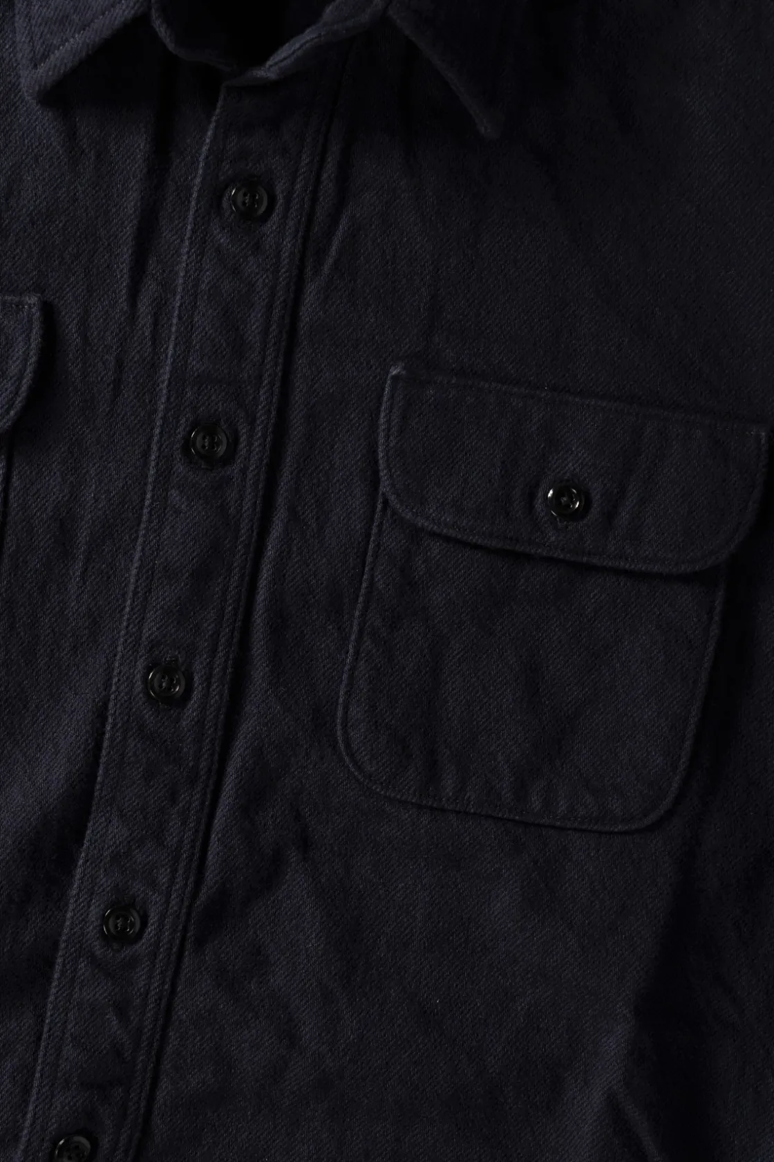 Pants<orSlow Organic Cotton Relax Fit Flannel Shirt - Navy