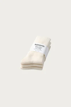 Accessories<Rototo Organic Daily 3-Pack Ribbed Crew - Ivory