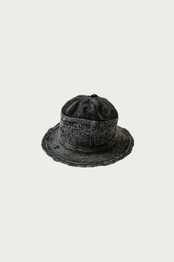 Accessories<Kapital 11.5oz BLKxBLK Denim The Old Man And The Sea Hat (Crash Remake)