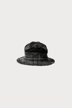 Accessories<Kapital 11.5oz BLKxBLK Denim The Old Man And The Sea Hat (Crash Remake)
