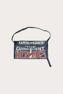 Accessories<Kapital 13oz Denim Damaged Short AD Apron (GUIDING LIGHT) - Indigo