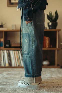 Pants<Kapital 14oz Denim FATIGUE Baggy Pants (RUSHFIELD Remake) - Indigo