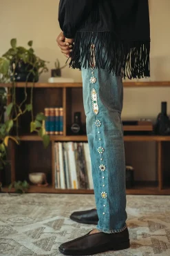 Denim<Kapital 14oz Denim 5p MONKEY CISCO (STUDS) - Indigo