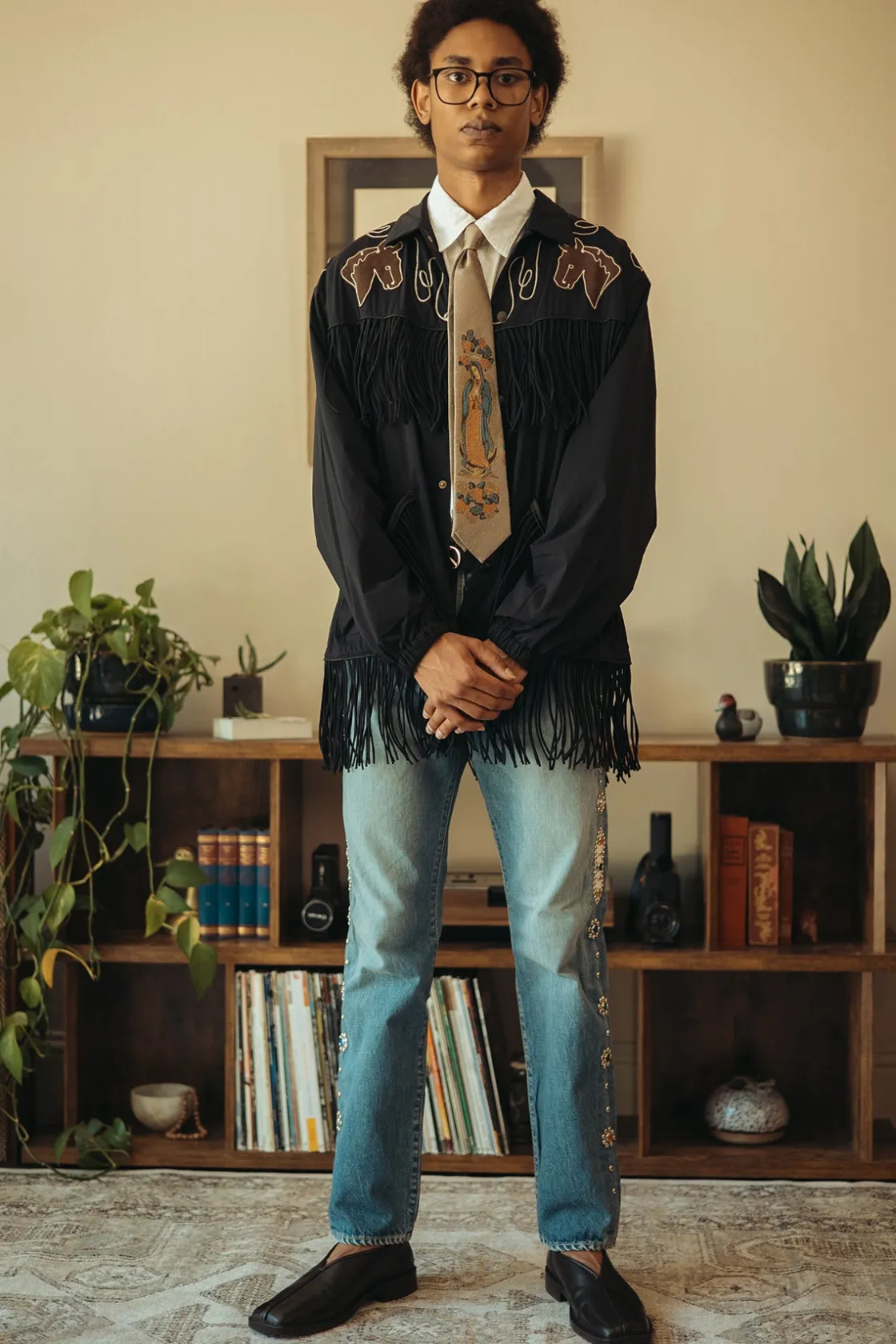 Denim<Kapital 14oz Denim 5p MONKEY CISCO (STUDS) - Indigo