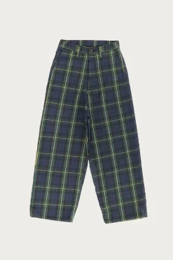 Pants<Kapital 11oz Tartan Check PORT Baggy Pants - Navy