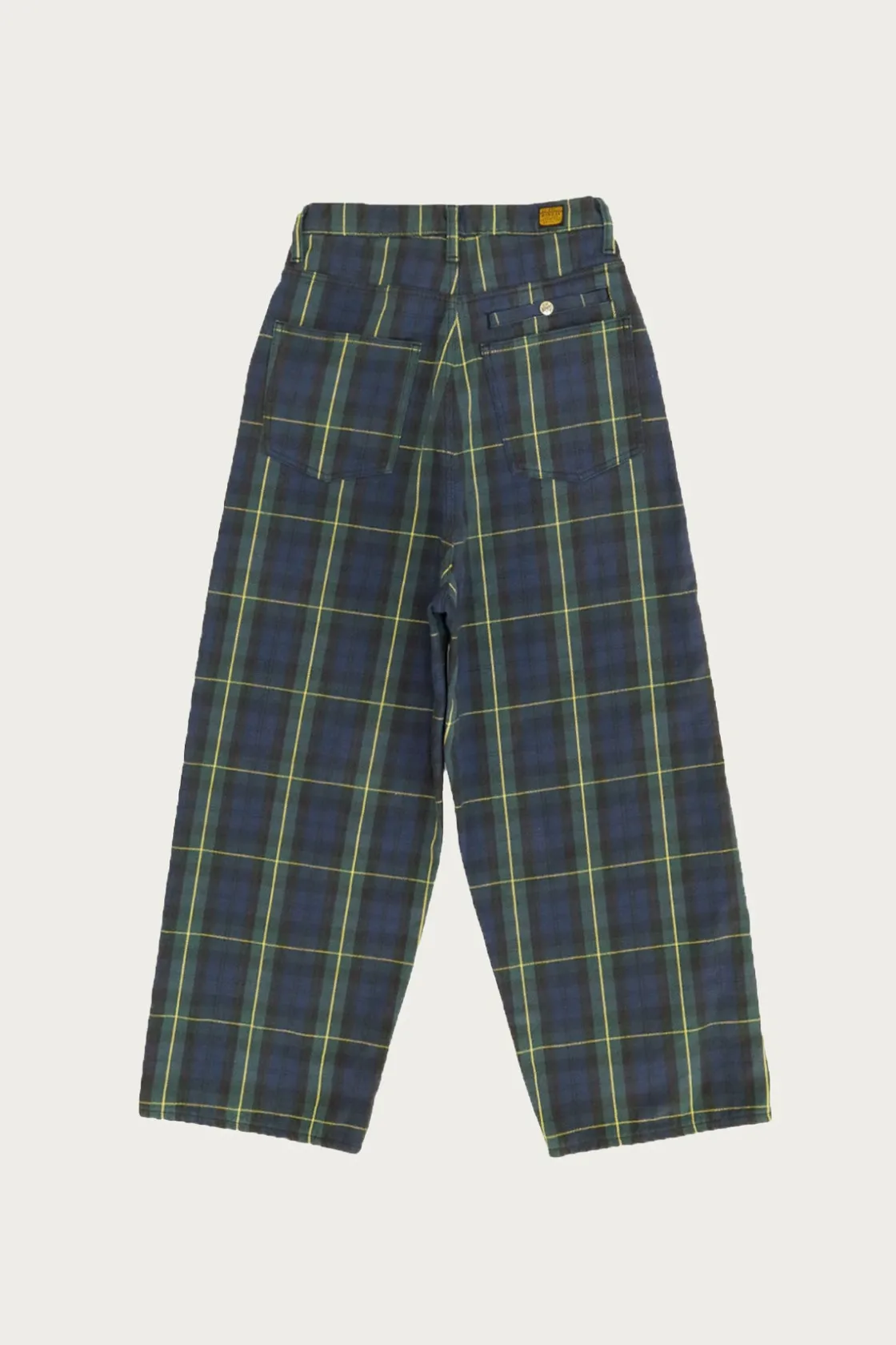 Pants<Kapital 11oz Tartan Check PORT Baggy Pants - Navy