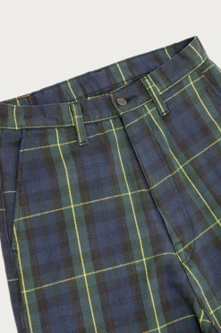 Pants<Kapital 11oz Tartan Check PORT Baggy Pants - Navy