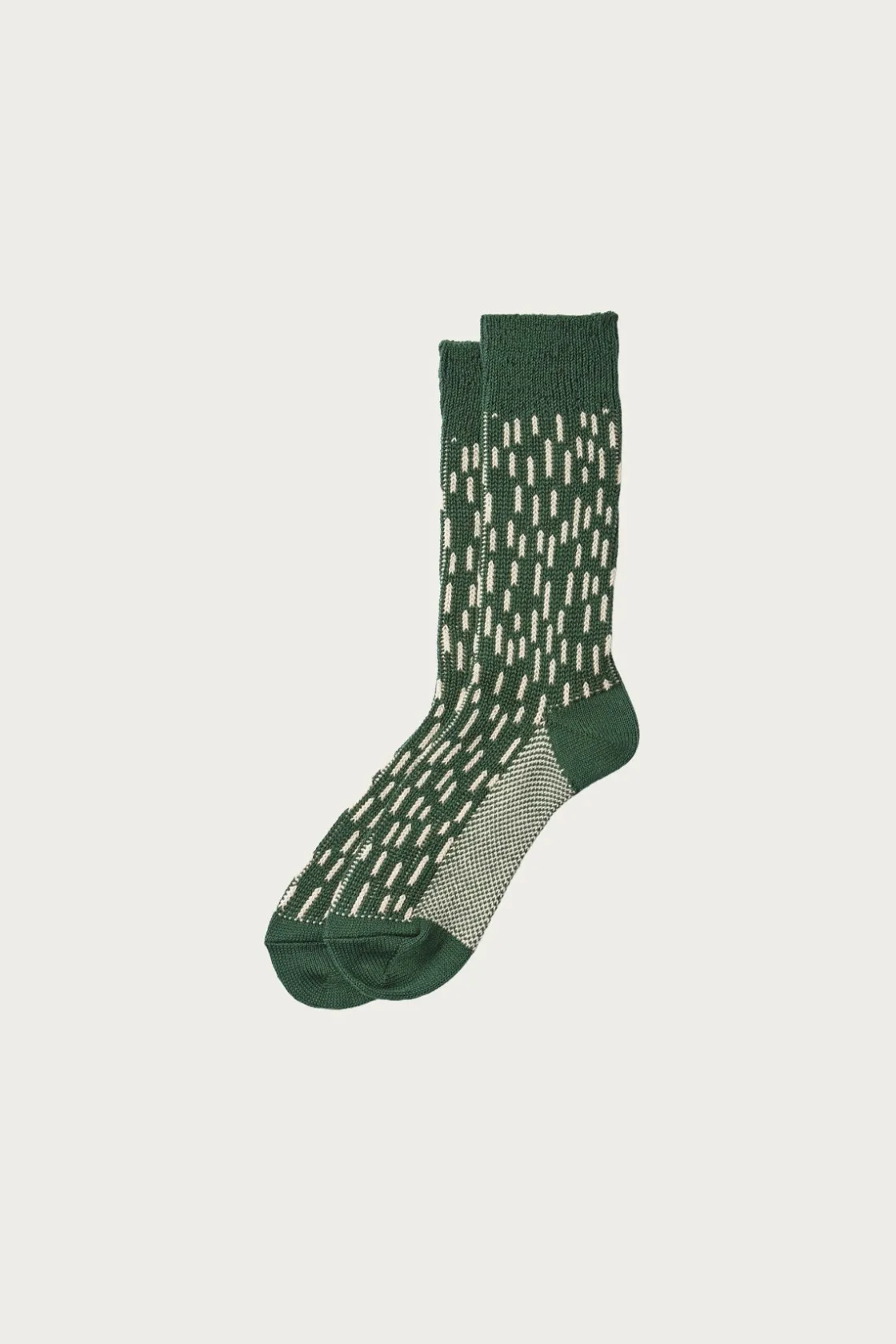 Accessories<Rototo Rain Drop Crew - Green/Ivory