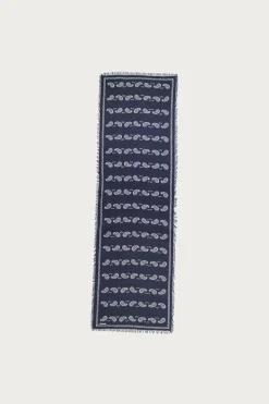 Accessories<Kapital Rayon Fringe Stole (PECOS Paisley) - Navy