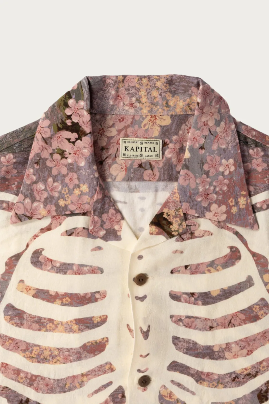 Shirts<Kapital Rayon SAKURA-BONE Aloha Shirt - Grey