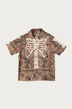 Shirts<Kapital Rayon SAKURA-BONE Aloha Shirt - Khaki