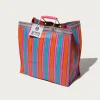 Accessories<Puebco Recycled Plastic Stripe Bag Square - Orange/Pink