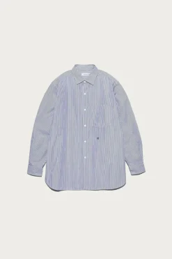 Shirts<nanamica Regular Collar Stripe Wind Shirt - Black