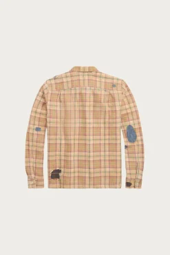 Shirts<RRL Repaired Plaid Twill Camp Shirt - Orange/Multi