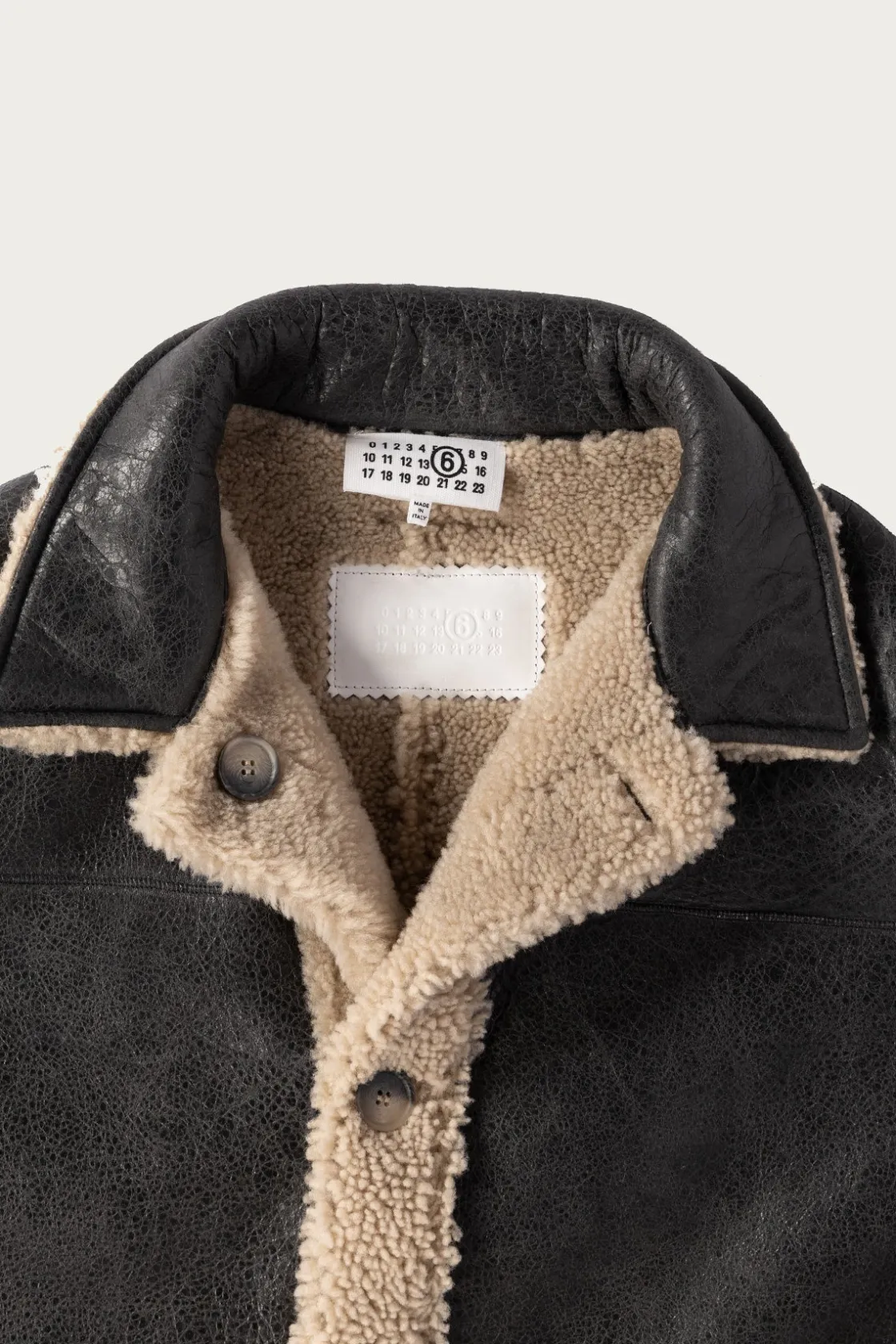 Coats, Jackets, And Vests<MM6 Maison Margiela Reversbile Leather/Shearling Jacket - Black/Brown