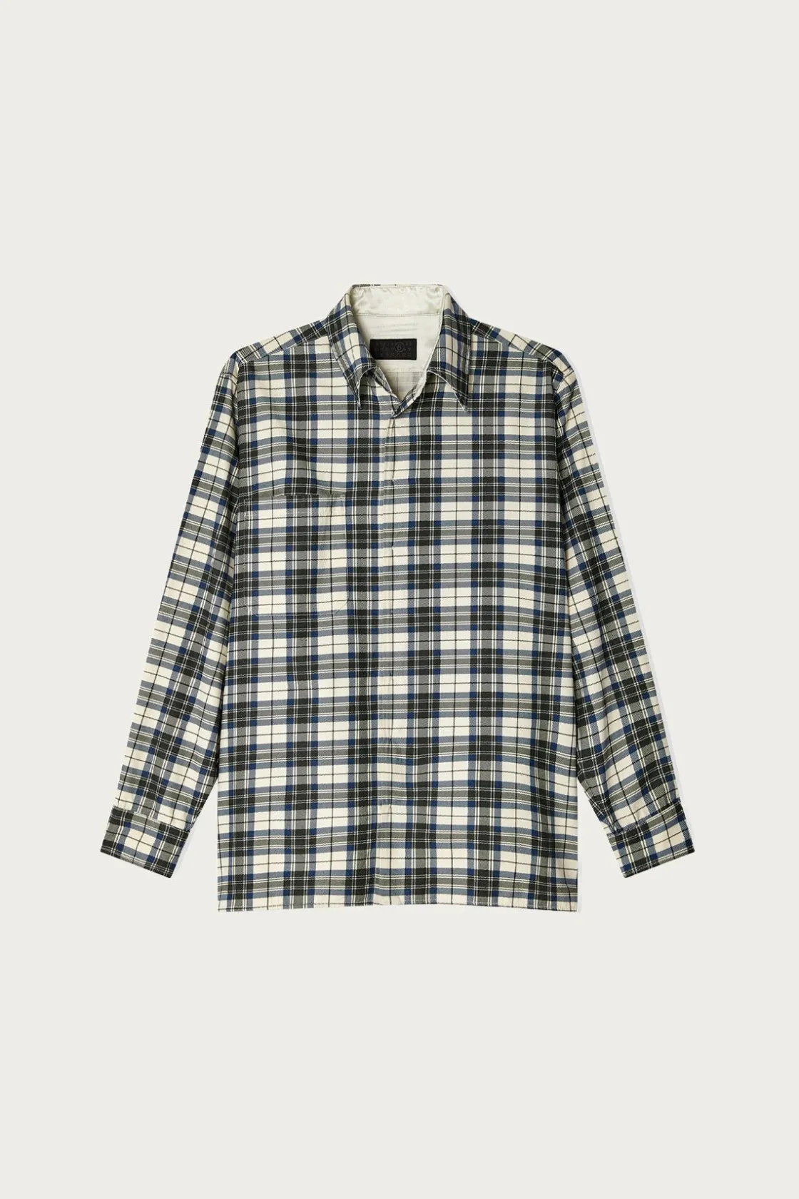Shirts<MM6 Maison Margiela Reversible Flannel Shirt - Black/Blue