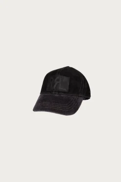 Accessories<RRL Roughout Suede Cap - Black