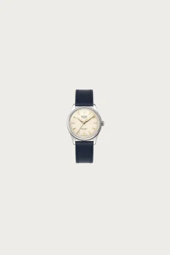 Accessories<Kuoe Watches Royal Smith 90-006 - Ivory Face/Silver Case/Navy Leather Strap