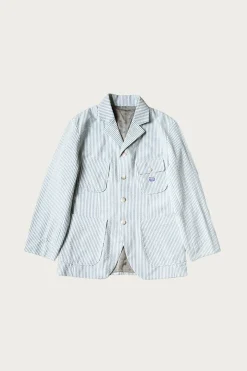 Coats, Jackets, And Vests<Kapital Seersucker LUMBER SUIT JKT - Sax