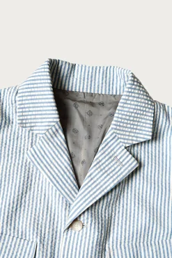 Coats, Jackets, And Vests<Kapital Seersucker LUMBER SUIT JKT - Sax