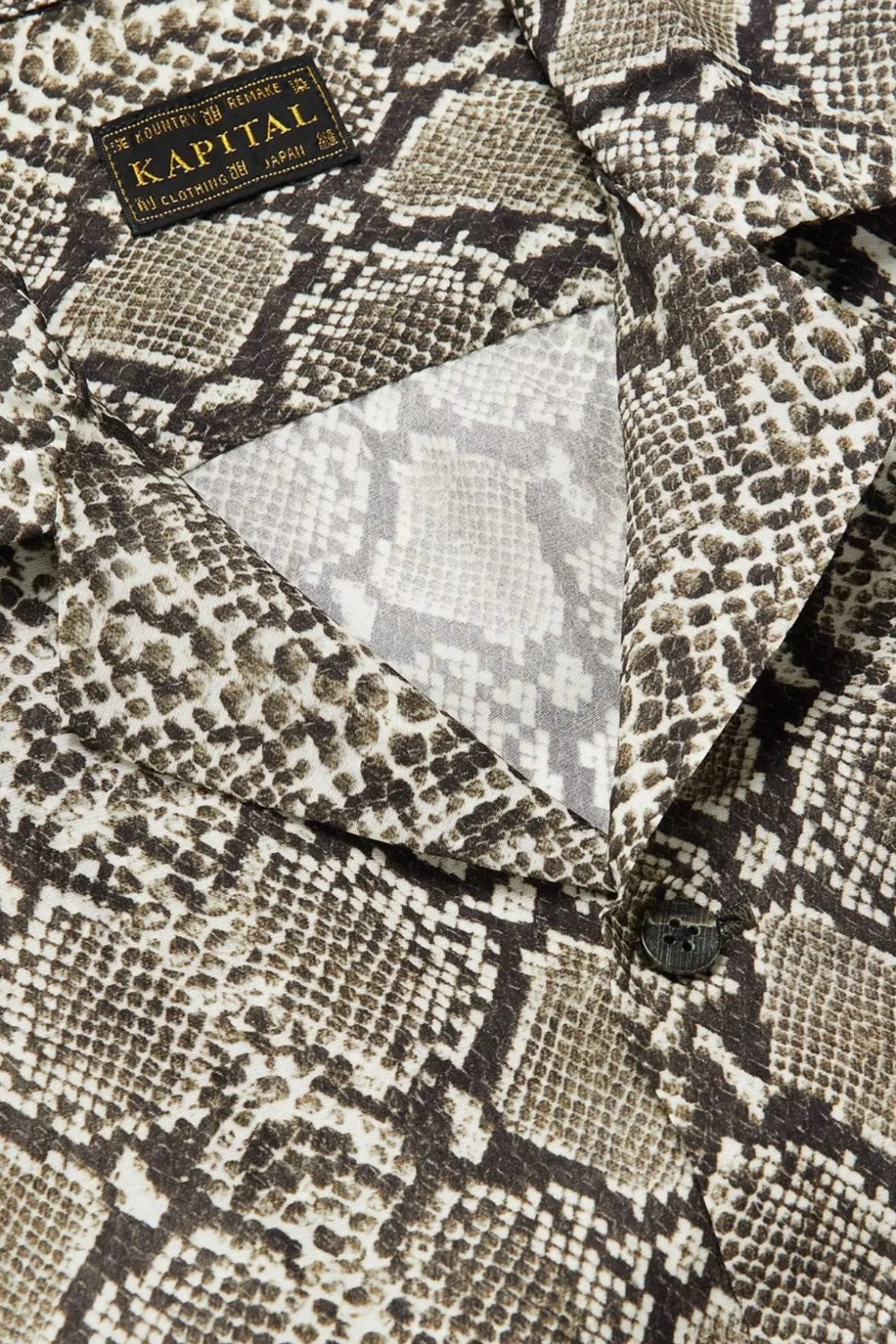 Shirts<Kapital Silk Rayon Python WRANGLE Collar Aloha - Grey
